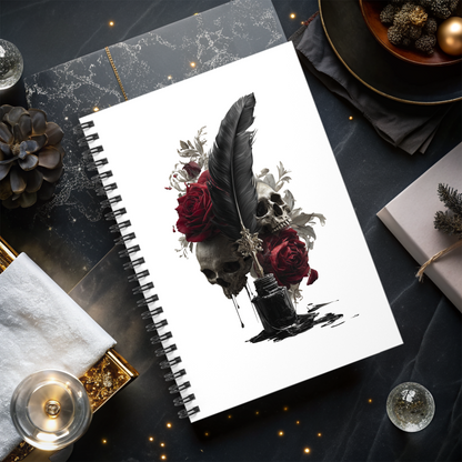 Dark Romance Notebook | Gothic Floral Skull Journal