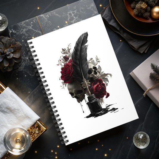 Dark Romance Notebook | Gothic Floral Skull Journal