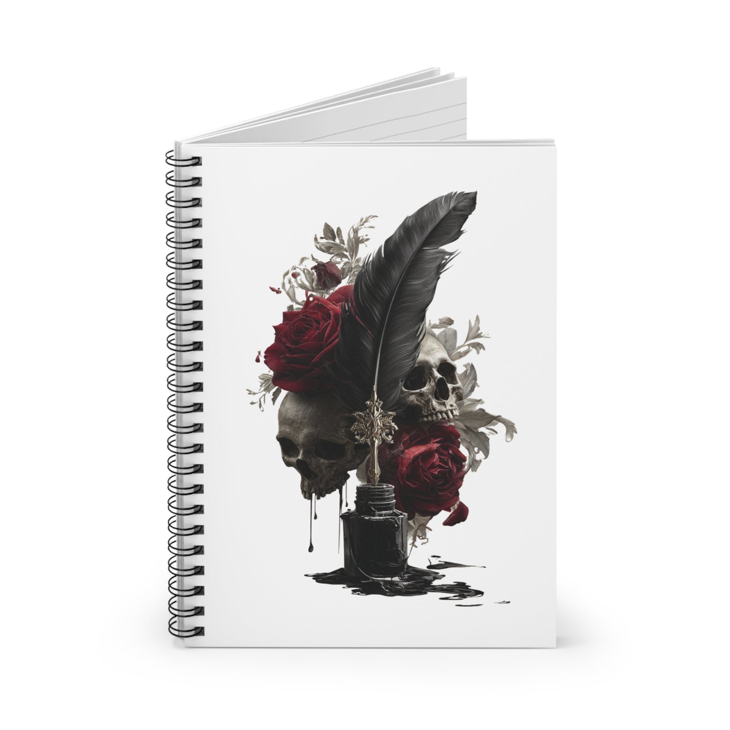 Dark Romance Notebook | Gothic Floral Skull Journal