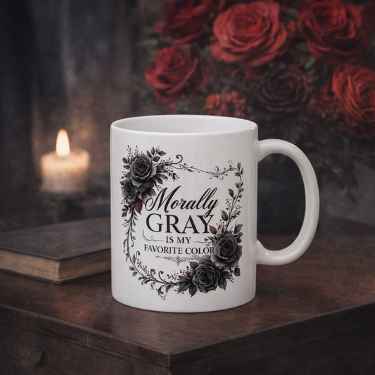 Morally Gray Is My Favorite Color White Mug | Dark Romance Reader Coffee Cup